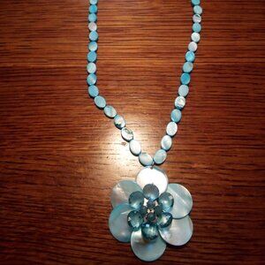 blue flower necklace